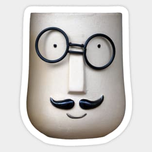 Goggles, a mask man with skewiff glasses Sticker